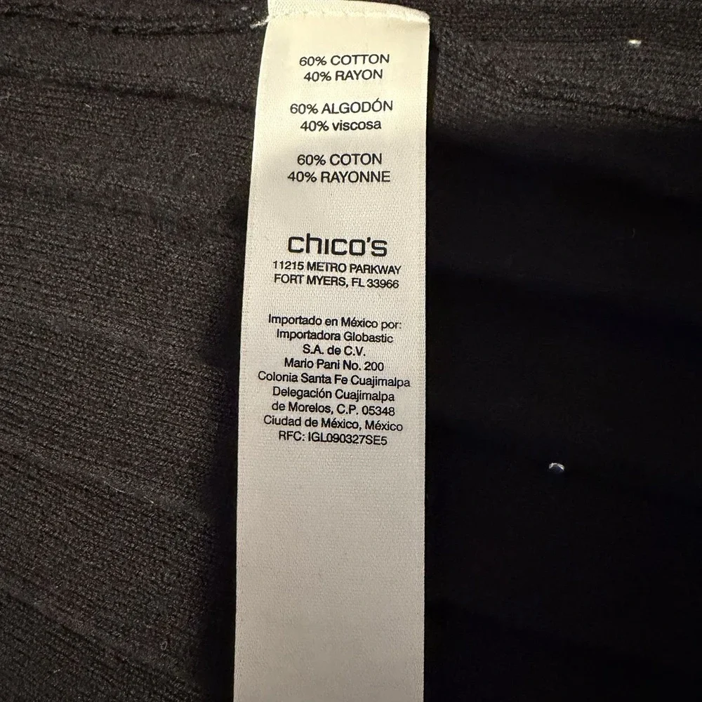 Chicos Woman's Cardigan Sweater Size 2 Large Black Whimsygoth Dark‎ Romantic